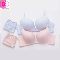 female bra panti sets b cup 34 summer thin young women seamless underwear girls solid color briefs intimates br6431
