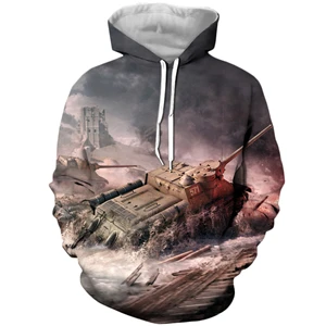 color as the picture YX GIRL стиль 3d модные мужские толстовки с принтом игры World Of Tanks Мужские Женские повседневные толстовки с капюшоном - Цвет: color as the picture