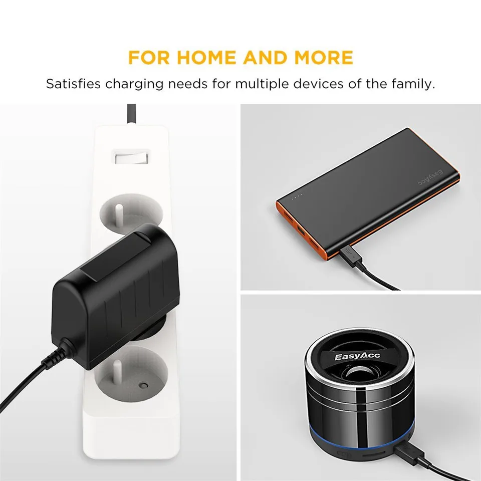 EasyAcc 5 V 2A быстрое зарядное устройство Micro USB для мобильных телефонов адаптер