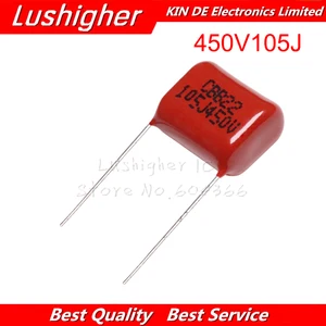 10 шт. 1 мкФ 450V105J CBB полипропиленовый пленочный конденсатор шаг 15 мм 105 450V 105J мкФ 105J450V