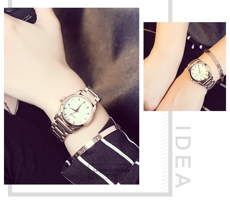 GUOU женские кварцевые часы Datejust полностью розовое золото стальной ремешок деловые повседневные женские часы наручные часы подарок hodinky Montre Femm