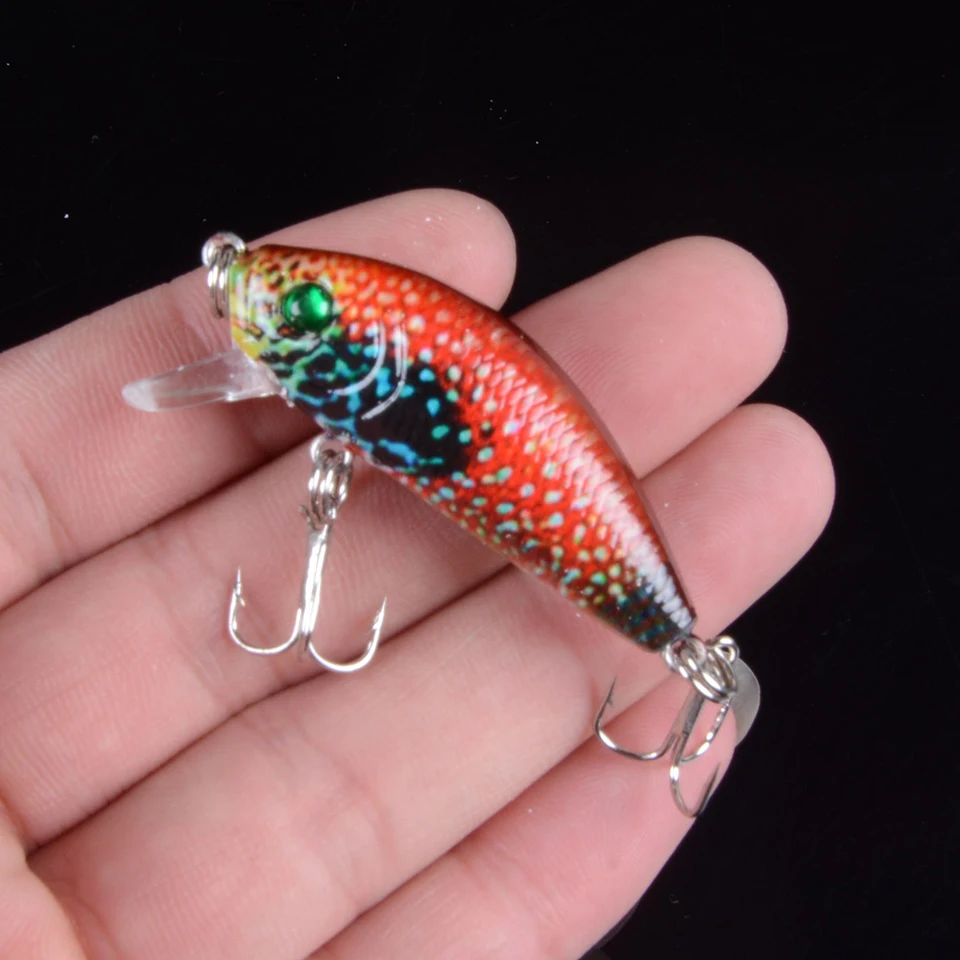 1 шт. 5 см 3 8 г Рыболовная Приманка Minnow воблеры жесткая наживка с перьевыми