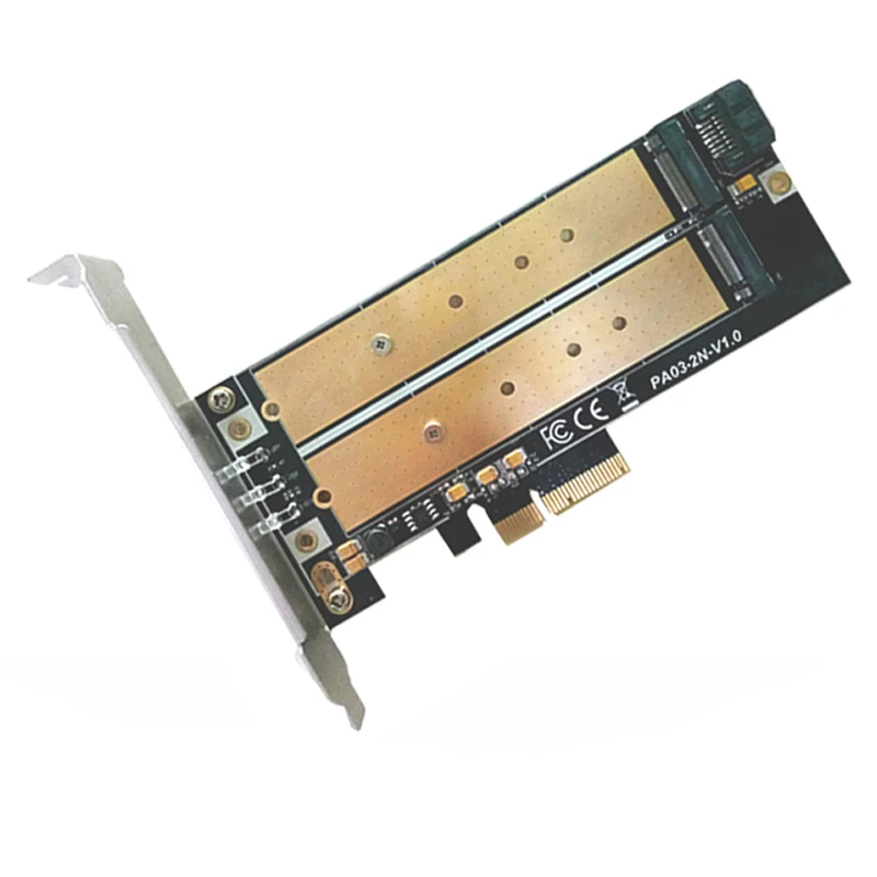 PCI E SSD адаптер 4X в M2 B Key M.2 NGFF M key NVME двойная интерфейсная карта светодиодный