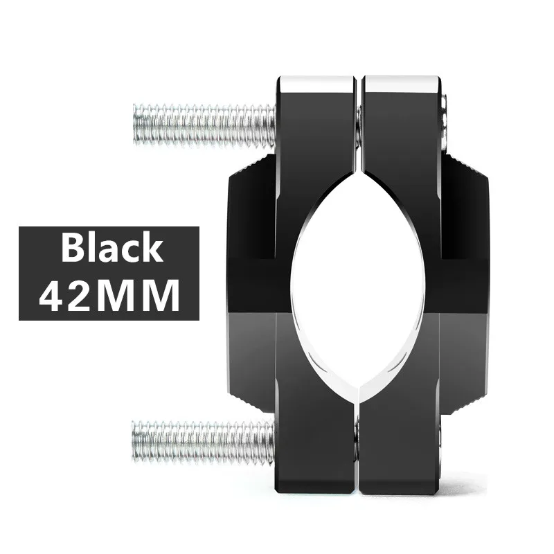 42MM Black Универсальный алюминиевый прожектор для мотоцикла, велосипеда, фары, телефон, руль с держателем для GPS, держатель, кронштейн, зажим, фиксированные фишки, рамка - Цвет: 42MM Black