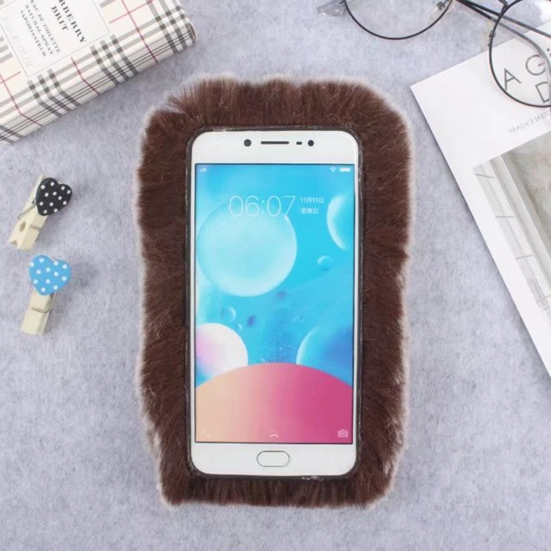 Пушистый Плюшевый чехол для телефона Etui Coque Vivo Y67 мягкий силиконовый из ТПУ V5 5