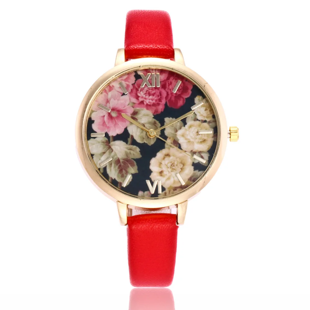 Китайский Стиль элегантный Для женщин кварцевые наручные часы с цветочным