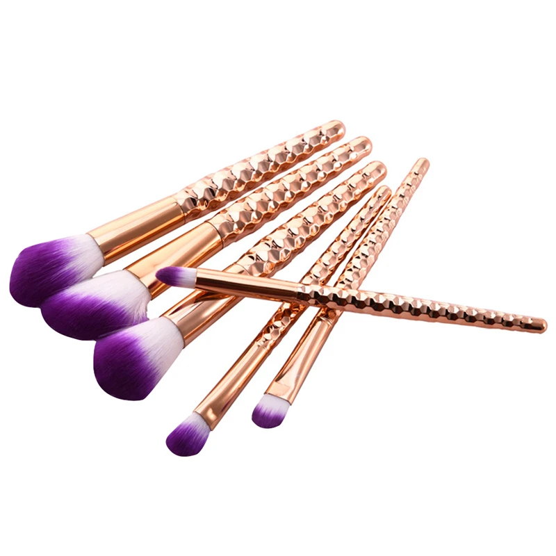 6 шт. розовая Золотая Кисть для макияжа фиолетовые волосы улей макияж кисть