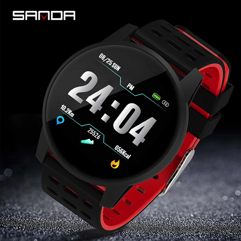 SANDA мужские Смарт часы для женщин мониторинг сердечного ритма здоровье