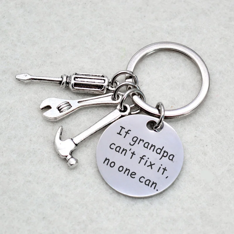 

2 Pcs Grandpa Gifts from Granddaughter Grandson If Grandpa Cant Fix It No One Can Keychain Gift TT-best
