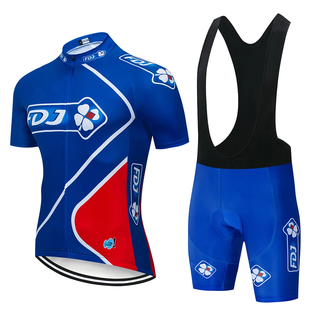 Мужской спортивный костюм для велоспорта FDJ Maillot голубой гелевая Подушка 19d