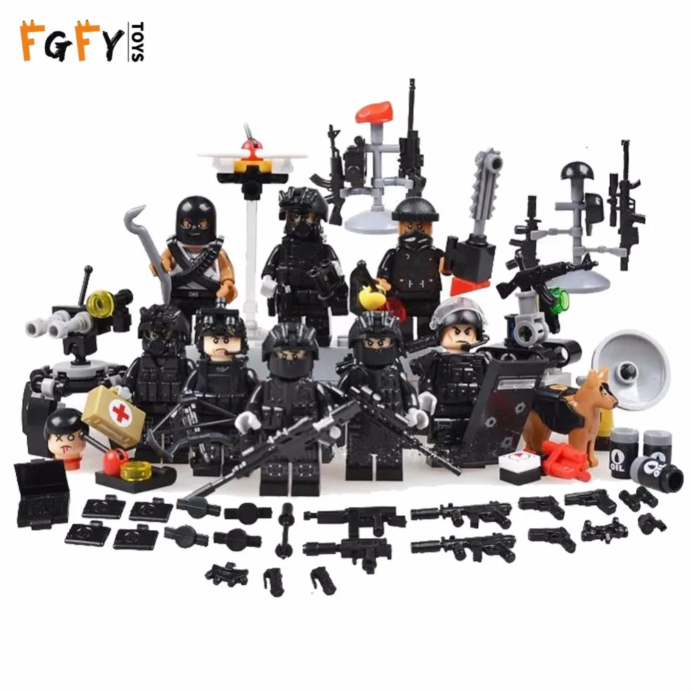 12 шт./компл. военные Солдатики &quotSpecial Forces&quot кирпичики фигурки пистолеты Книги об