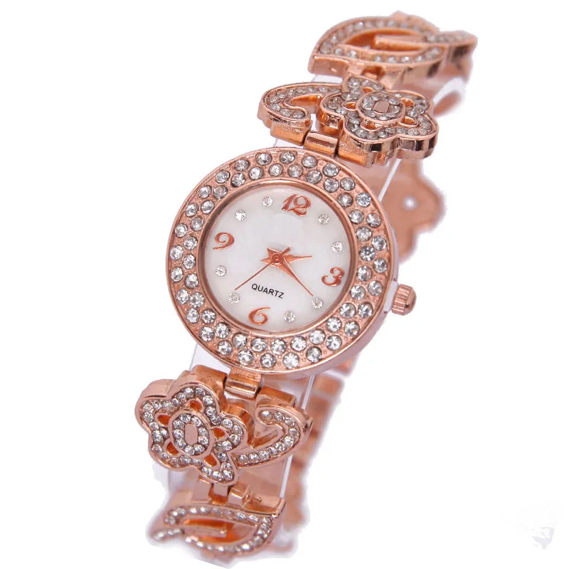 Женские кварцевые часы Gnova золотистые наручные с большими звездами и листьями из