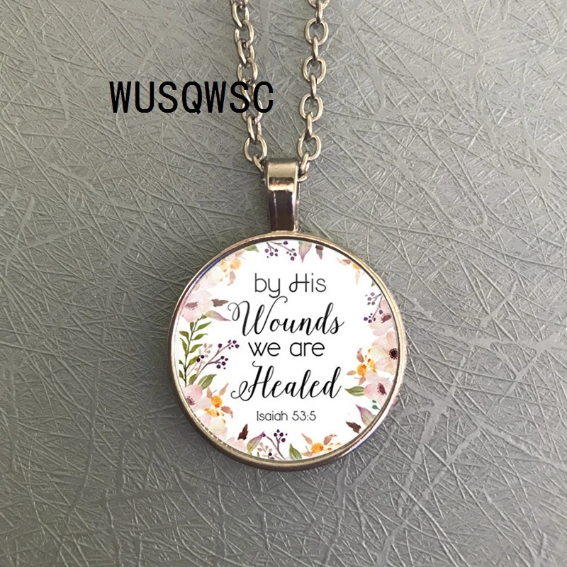 WUSQWSC по ранам мы залечим Isaiah 53 5 стих библейского воротника модные ювелирные