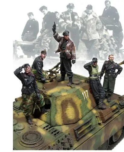 Новый разборный Танк 1/35 Экипаж солдат (5 фигурок без резервуара) набор из смолы
