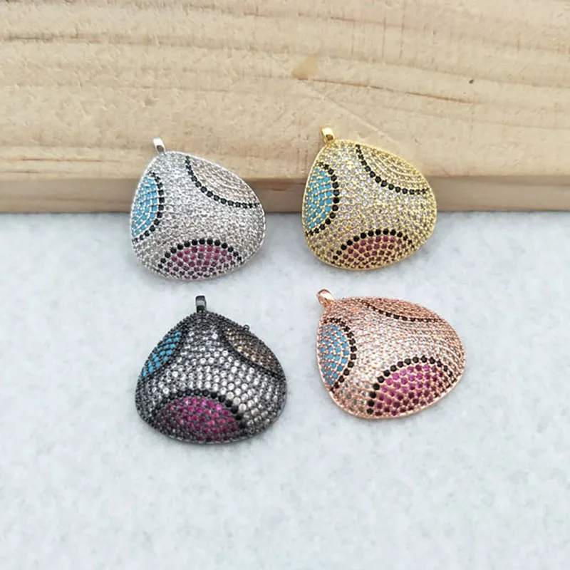 

5 Pieces Tiny CZ Charm Pendant Handcrafted CZ zircon Stone pave crystal Pendant,Jewelry Finding DIY necklace For women PD807