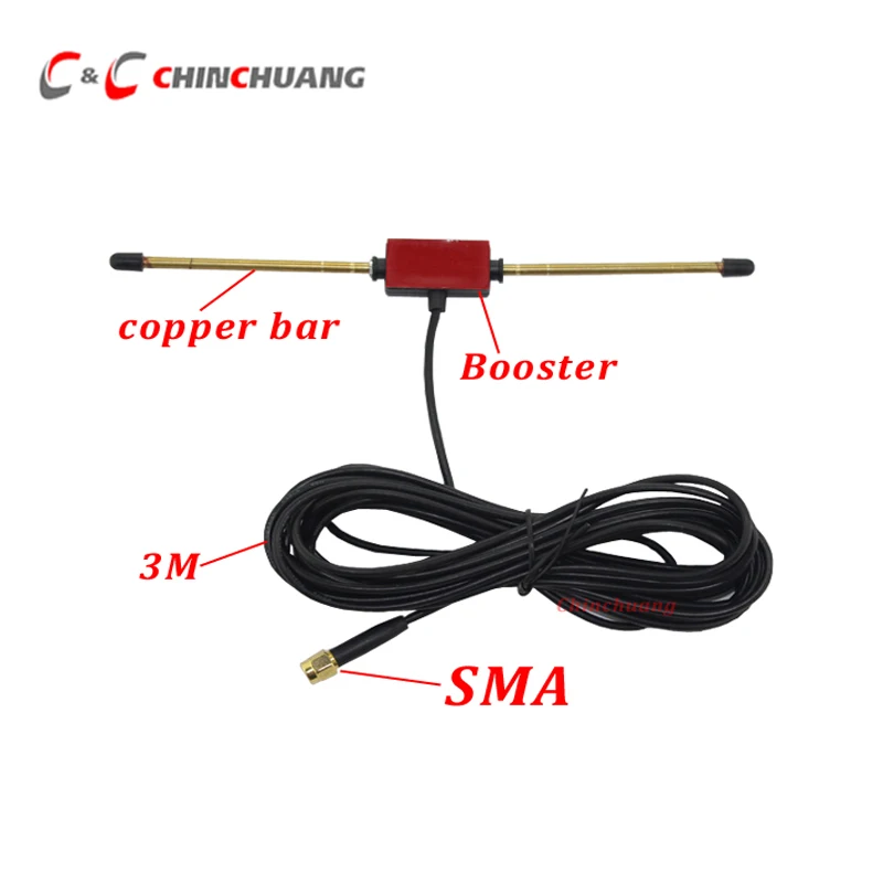 Автомобильная антенна DVB T с медным стержнем T2 цифровая ТВ Мобильная усилителем и