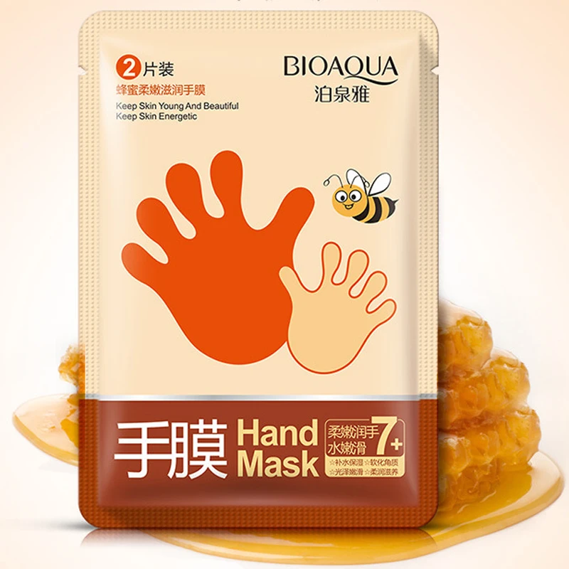 Bioaqua Мёд отбеливание увлажняющий Маски для рук гель крем spa силиконовые Прихватки