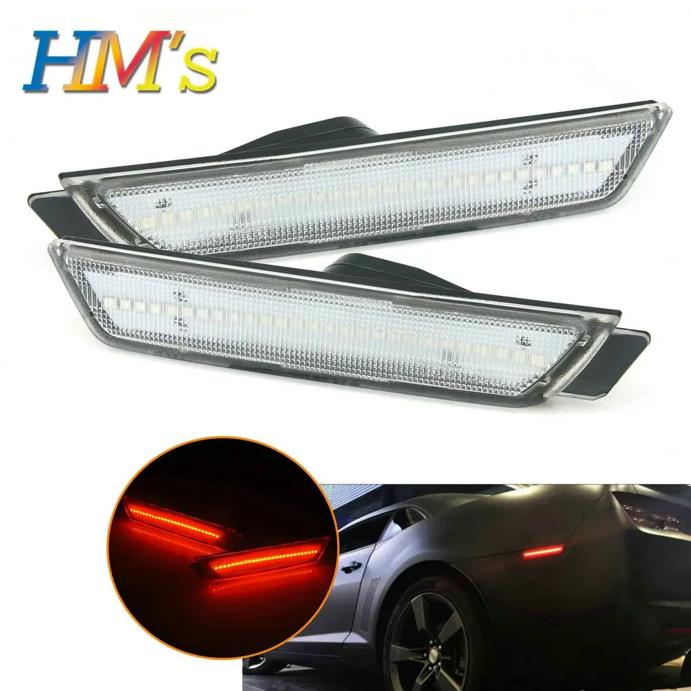 Для Chevrolet Chevy Camaro 2010 2011 2012 2013 автомобиля спереди Янтарный задний красный сбоку Габаритные фары поворотники SMD светодиодный свет - Испускаемый цвет: Rear White Lens