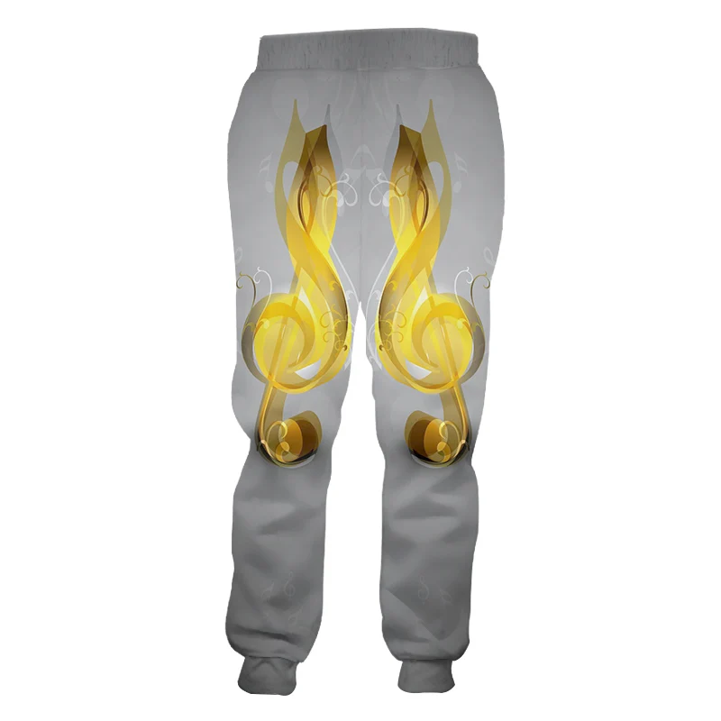 UJWI новые желтые штаны с 3D принтом музыкальной ноты мужские спортивные модные