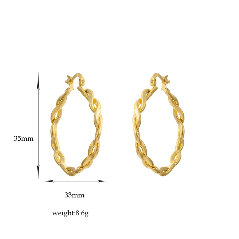 Классические большие серьги-кольца в форме Твиста трендовые круглые серьги с