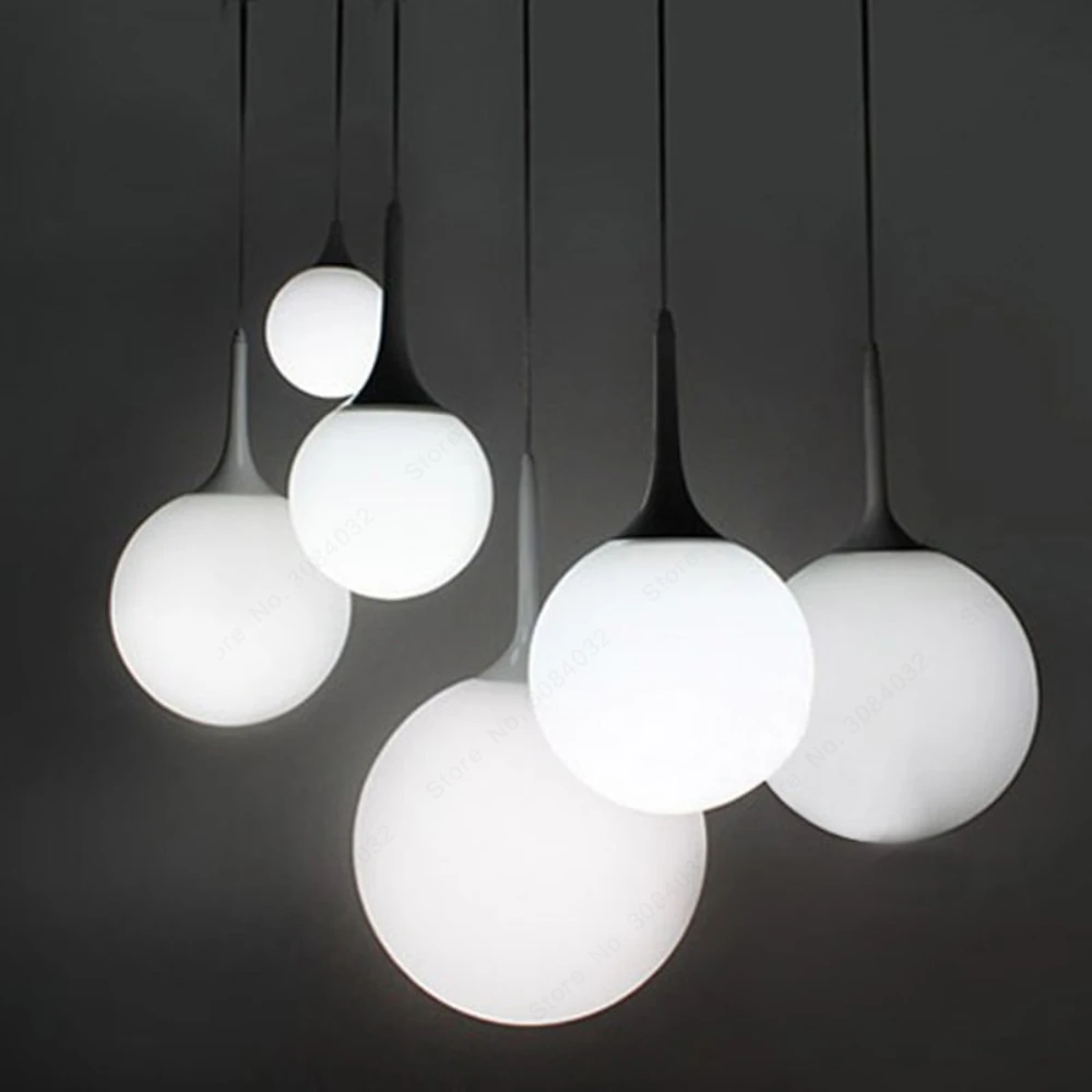 

BDBQBL Milk Globe Glass Shade Pendant Lights LOFT Lampada Led Lamp for Bar Restaurant Decorative Hanging Pendant Lamp Fixtures