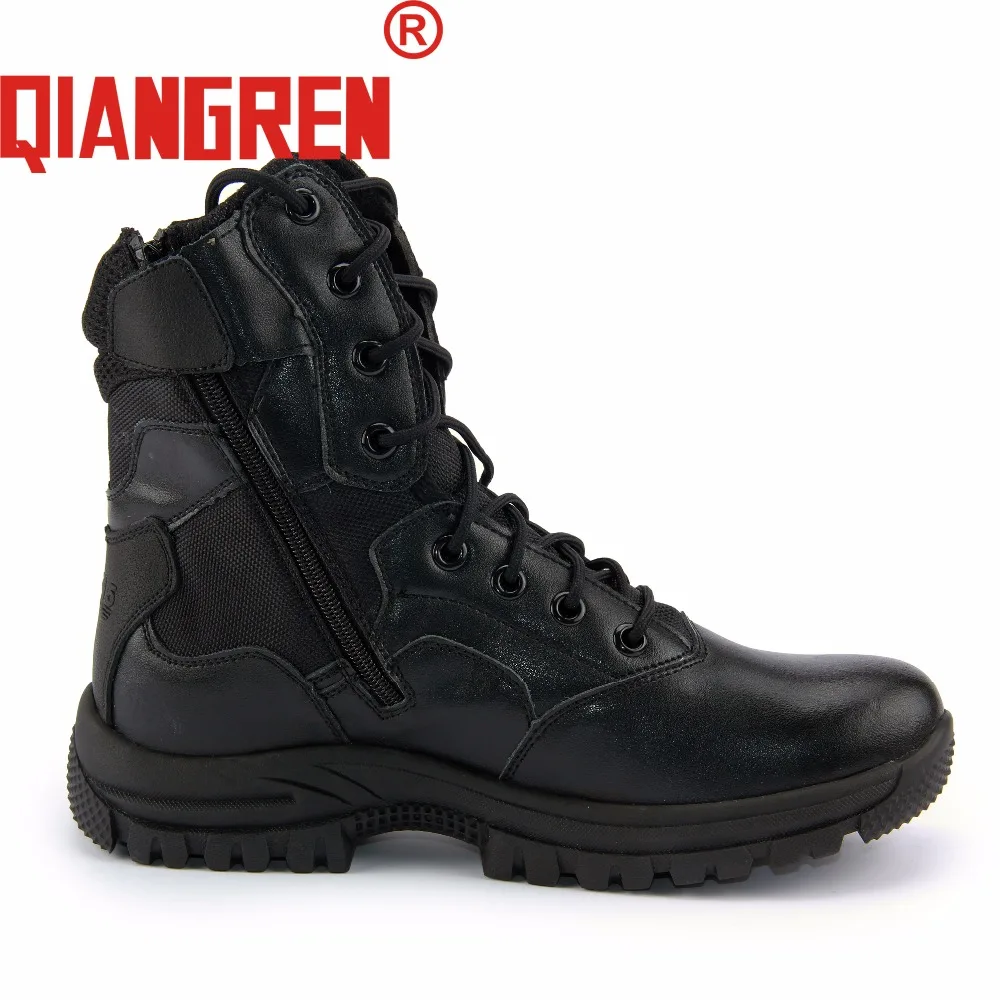 QIANGREN Military Brand Men's Spring Autumn Genuine Cow Leather Mush Rubber Tactical Boots Outdoors Anti-ski Army Botas Militar |