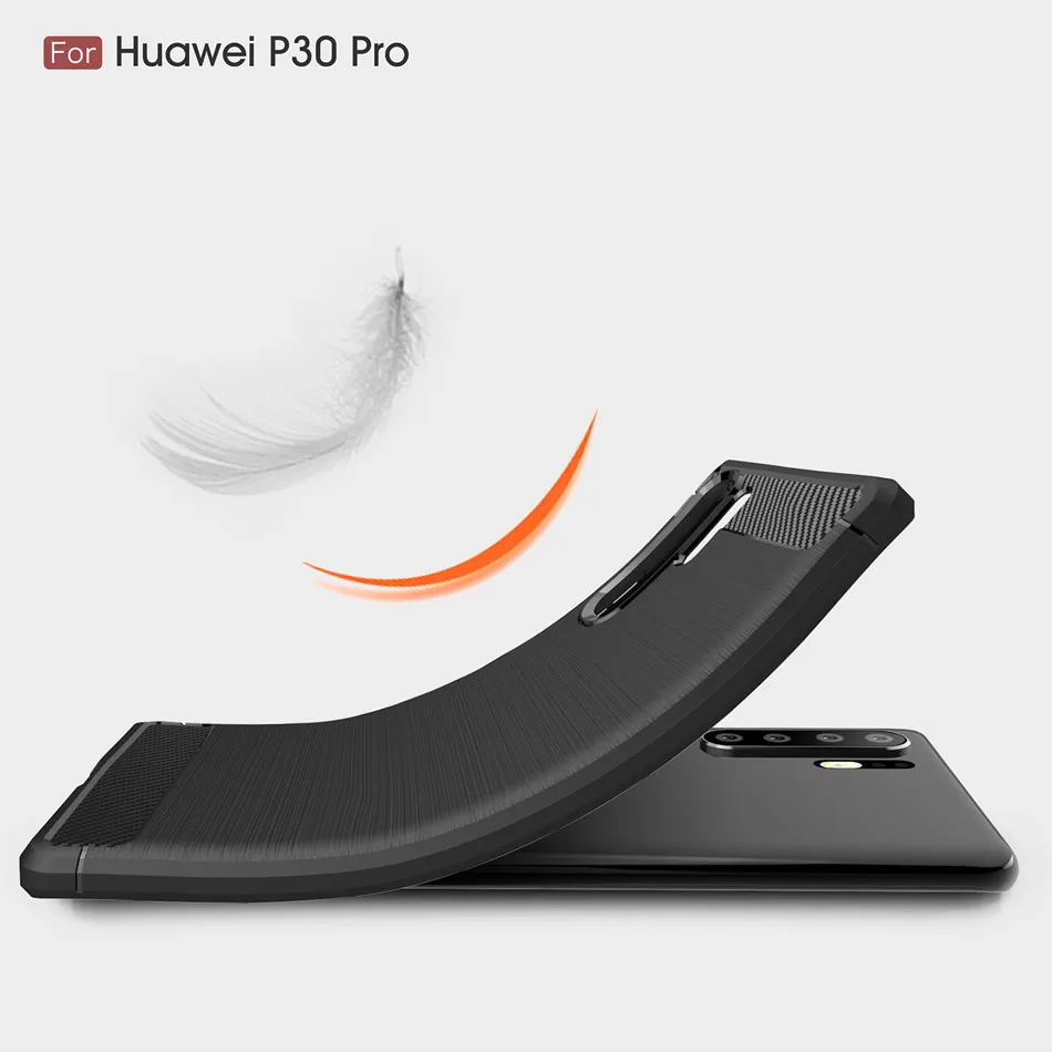 Мягкий чехол Kolpler для huawei P30 Pro из углеродного волокна с текстурой мягкий