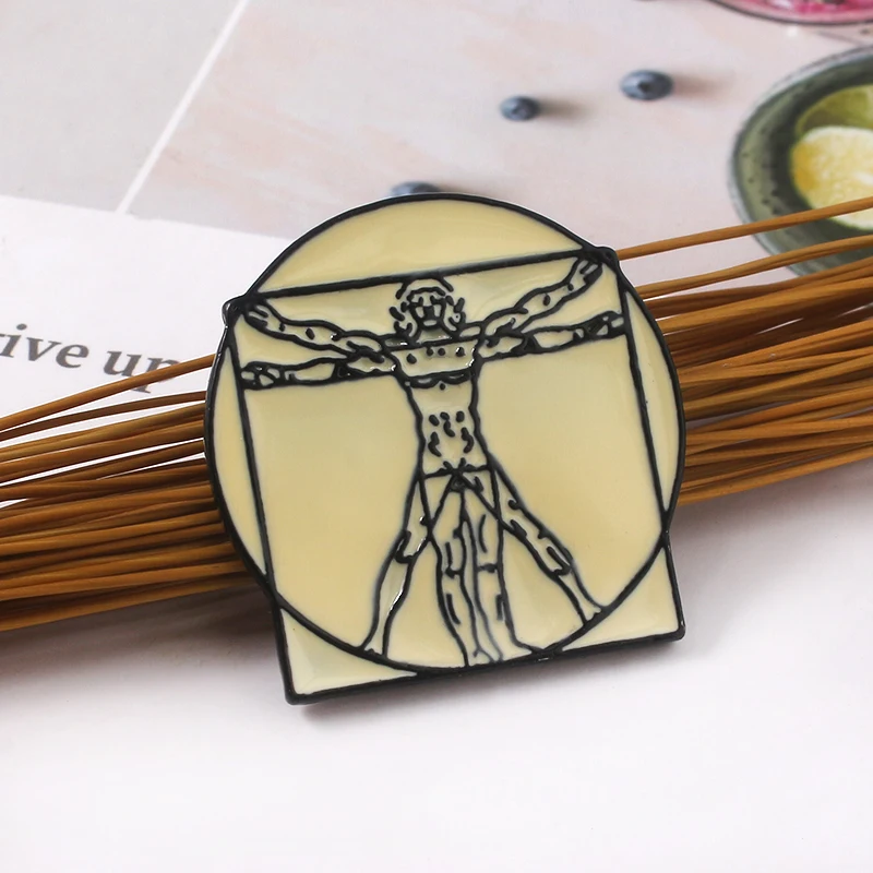 SG Leonardo da Vinci Uomo Vitruvian, значок, броши на булавке, Мадонна Литта, брелок, эмалированная булавка, мужская сумка, пальто, ювелирное изделие, рождественский подарок