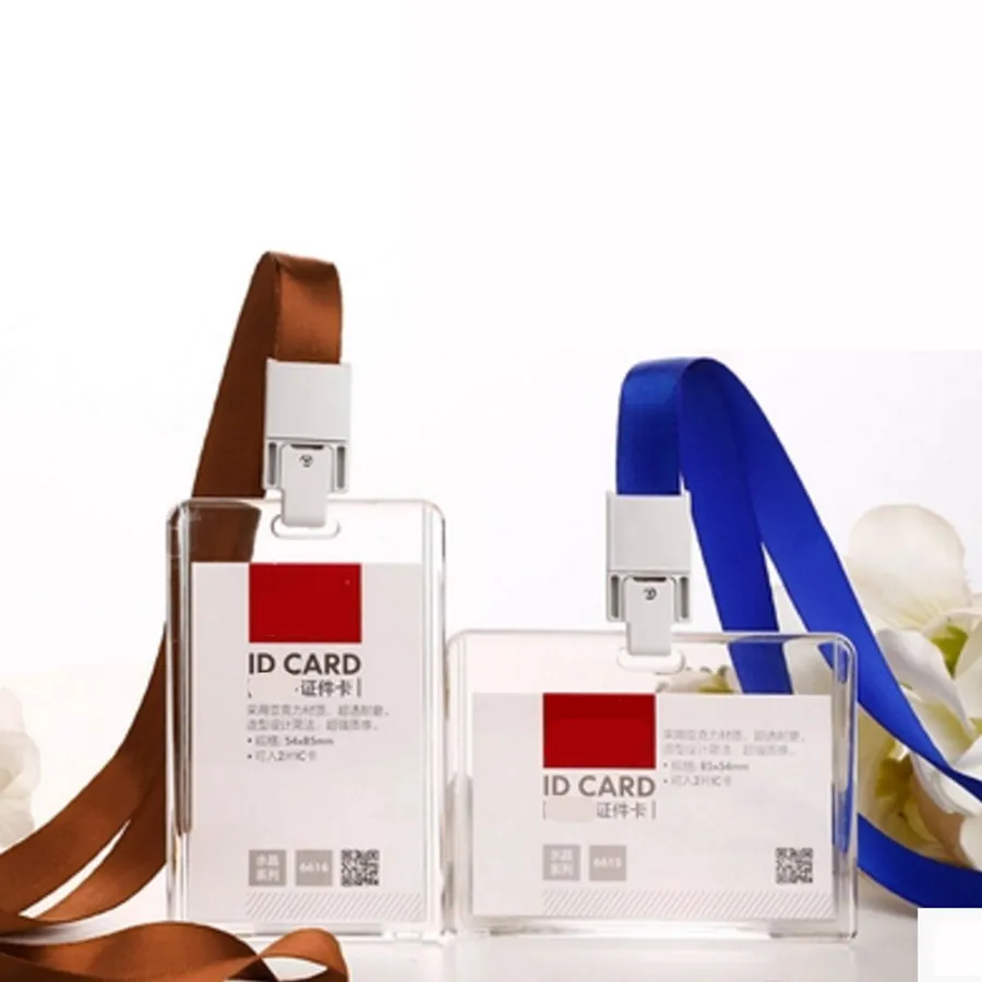 Новинка 5 шт. прозрачный акриловый значок для компании офиса двойная карточка