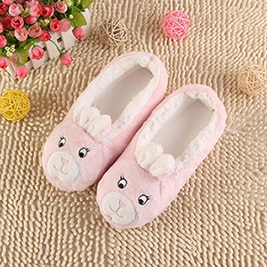pink rabbit Новинка года; теплые женские домашние тапочки на мягкой подошве; Фланелевые домашние шлепанцы в форме животных; цвет белый, серый, розовый; 6 цветов - Цвет: pink rabbit