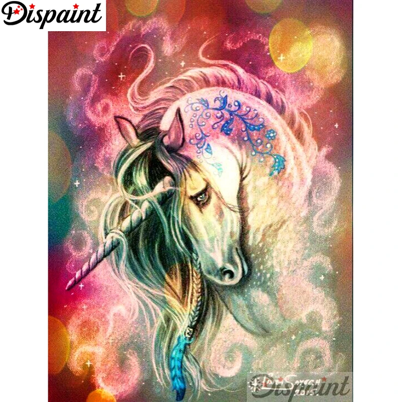 Dispaint Full Square/Round Drill 5D DIY Diamond Painting &quotcolor unicorn&quot 3D Embroidery Cross Stitch Home Decor Gift A18477 | Дом и сад