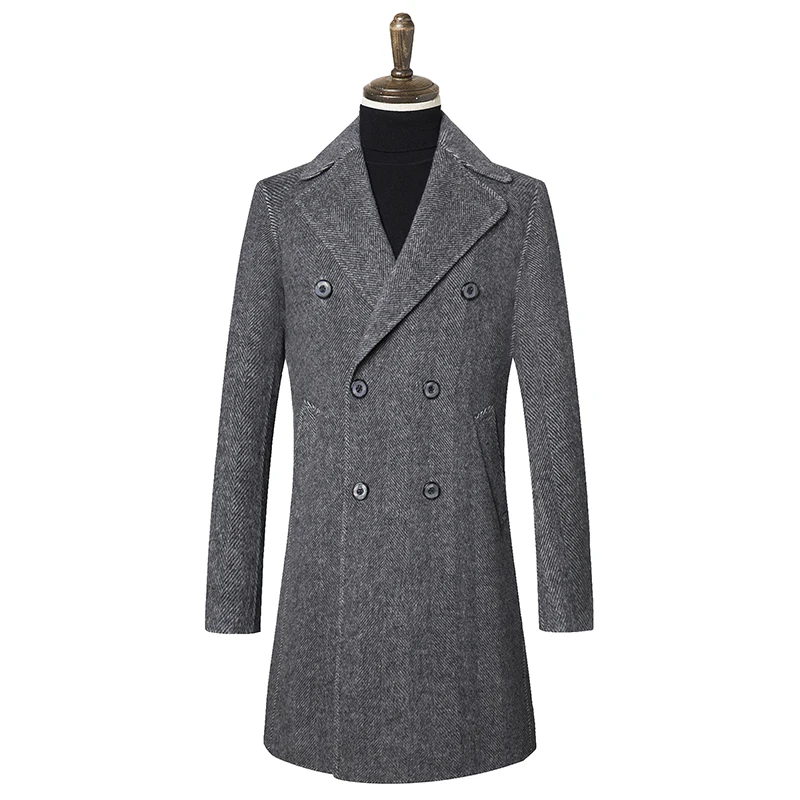 

2018 new arrival men high quality winter coats Double sided wool casual long trench coat men,men's long overcoat,size M-XXXL