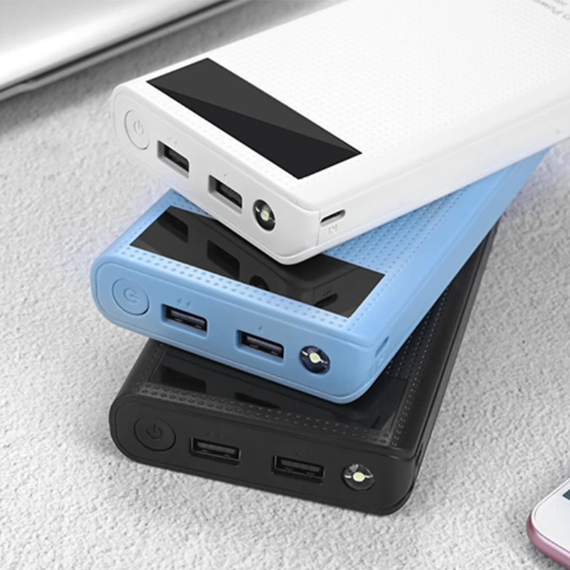 Двойной USB Type C QC3.0 7x18650 аккумулятор DIY Power Bank Box зарядное устройство для сотового