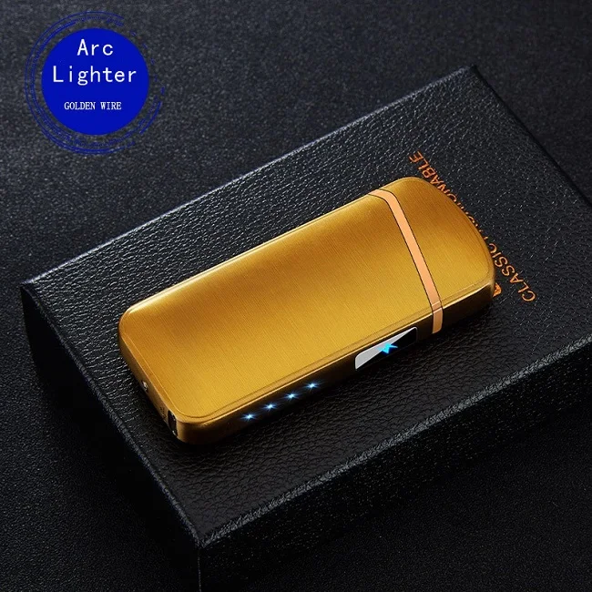 Gift box Packing-4 Двойная дуговая электронная USB Зажигалка, сенсорная Индукционная перезаряжаемая зажигалка, ветрозащитные зажигалки, аксессуары для курения, мужские подарки - Цвет: Gift box Packing-4