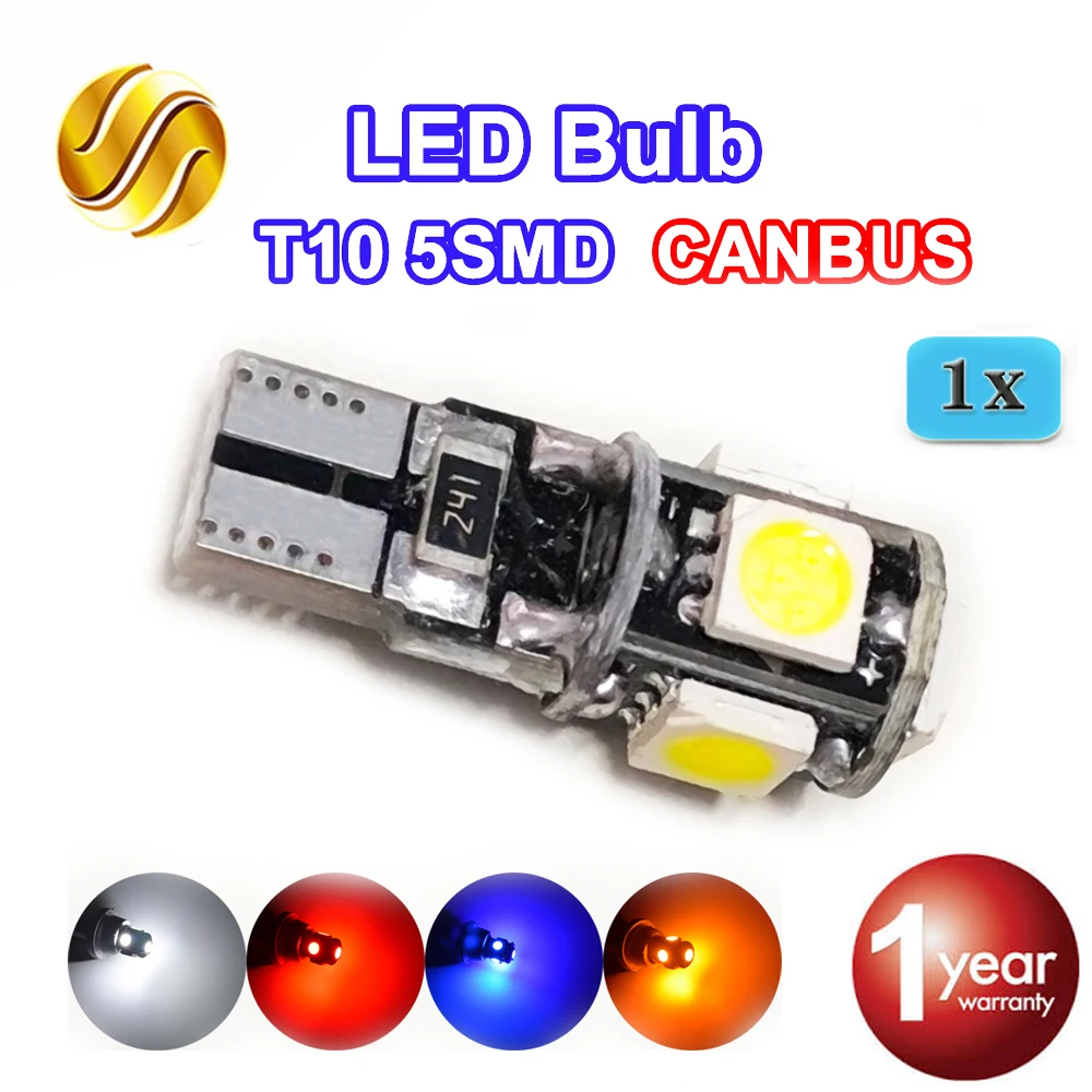Flytop Canbus светодиодная лампочка T10 5SMD 5050 SMD W5W 194 безотказная автомобильная лампа CAN