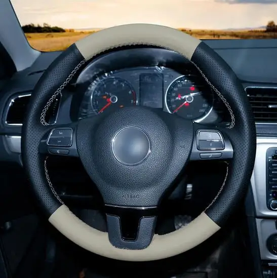 Замша натуральная кожа для рукоделия Руль Обложка Volkswagen VW Golf Tiguan Passat B7 CC Touran Jetta