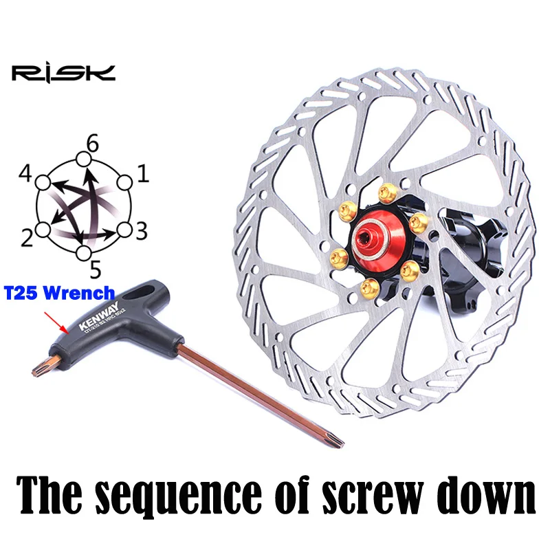 M5*10mm 12pcs/set Risk MTB Road Bike Disc Brake rotor Bolts Titanium Rotors CNC Arm Cycling Bicycle Accessories | Спорт и