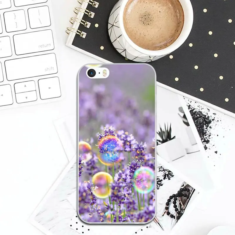 Lavender Flower Purple Lavandula Soft TPU Mobile Phone Accessories Case for iPhone 8 7 6 6S Plus X XR XS Max 10 5 5S SE 5C Shell |