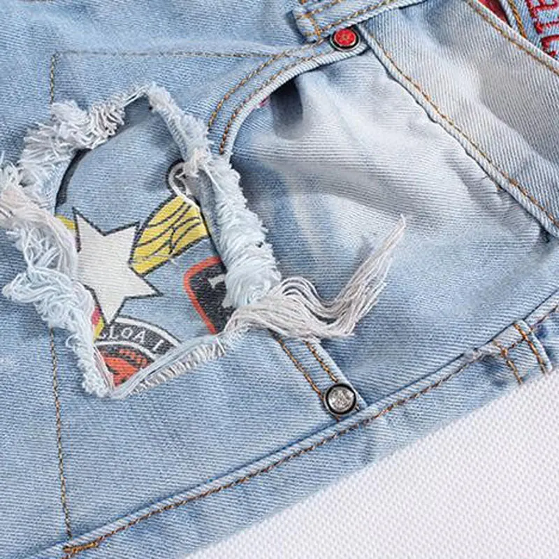 Sokotoo Для мужчин мода лоскутное рваные джинсы Повседневное slim fit denim нищий Штаны длинные брюки