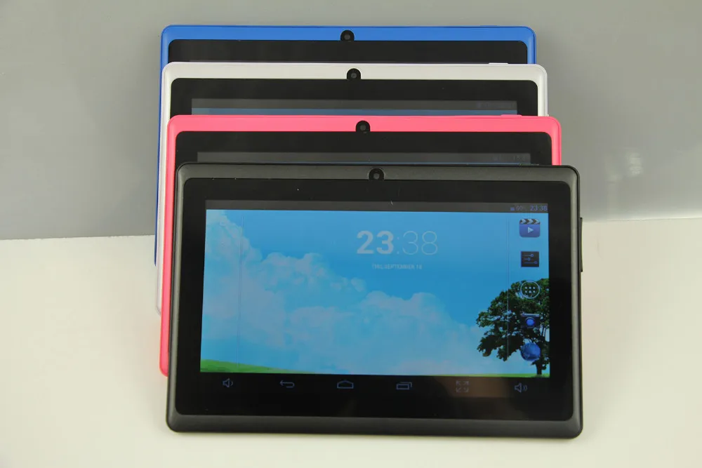7 дюймов четырехъядерных процессоров android4.4 дети планшет пк Q8 Q88 фонарик allwinner a33 512