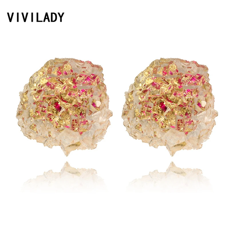 Женские серьги-гвоздики VIVILADY из смолы 6 ярких цветов аксессуары для бижутерии