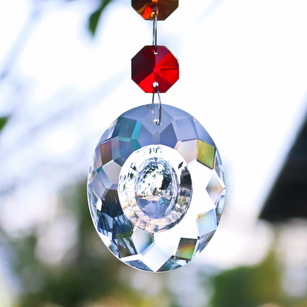 H& D чакра Радуга ручной работы Suncatcher хрустальный шар оконный занавес 50 мм хрустальный кулон для дома Свадебные Рождественские подвесные украшения