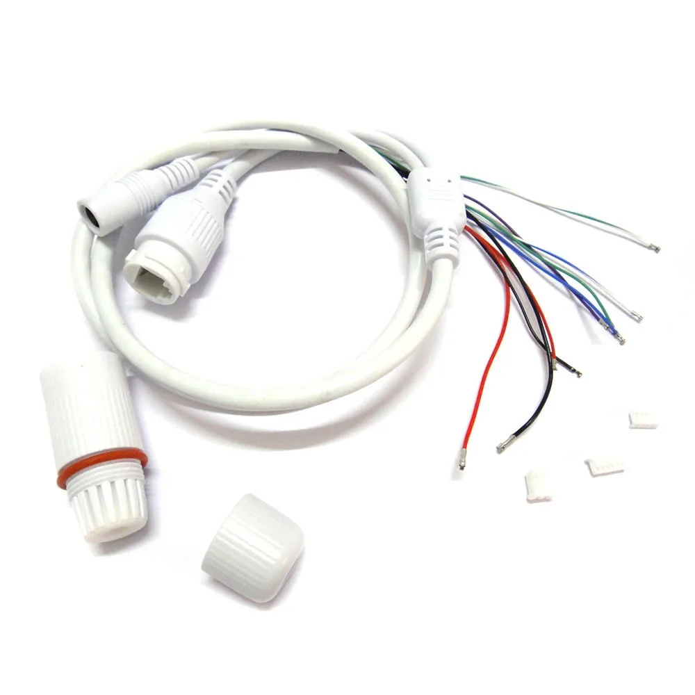 Weatherpoof CCTV IP Сетевая камера PCB модуль видео кабель питания RJ45 Женский и DC Мужской разъемы с терминалами