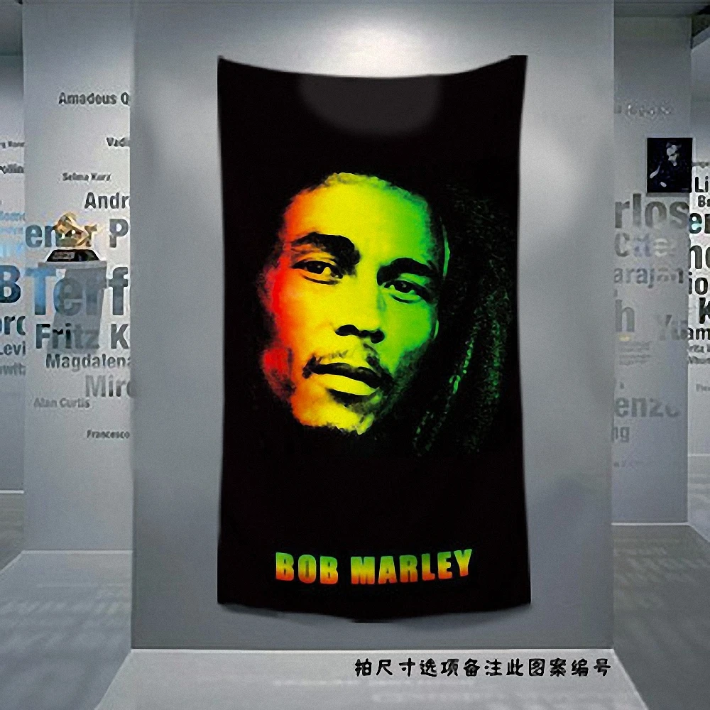 Ретро Рок музыка ткань художественный флаг баннер Боб Марли ямайский регги
