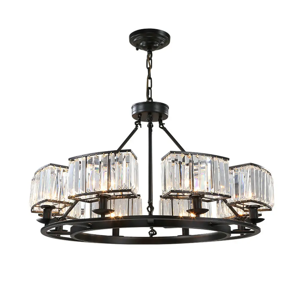 

Retro Chandelier Lighting Black Crystal Chandelier K9 Crystal Chandeliers Lighting Fixtures for Dining Room E14 Lamp Crystal