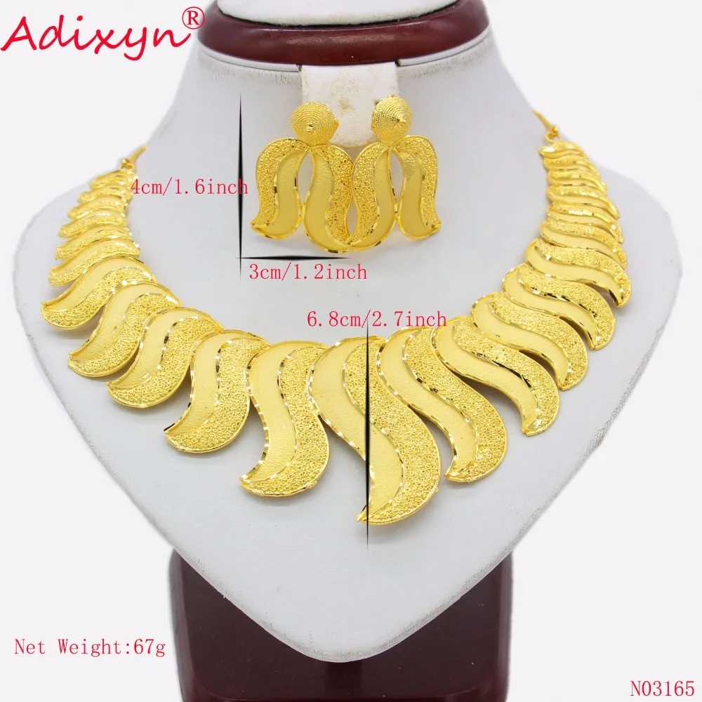 Adixyn Новое индийское ожерелье/серьги набор украшений для женщин Модный золотой