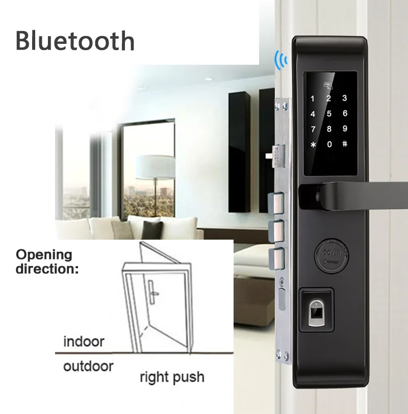 Приложение дистанционное управление Bluetooth шлюз дверной замок Пароль отпечатка пальца замок Противоугонная дверь специальные электронные замки 304 нержавеющая - Цвет: bluetooth