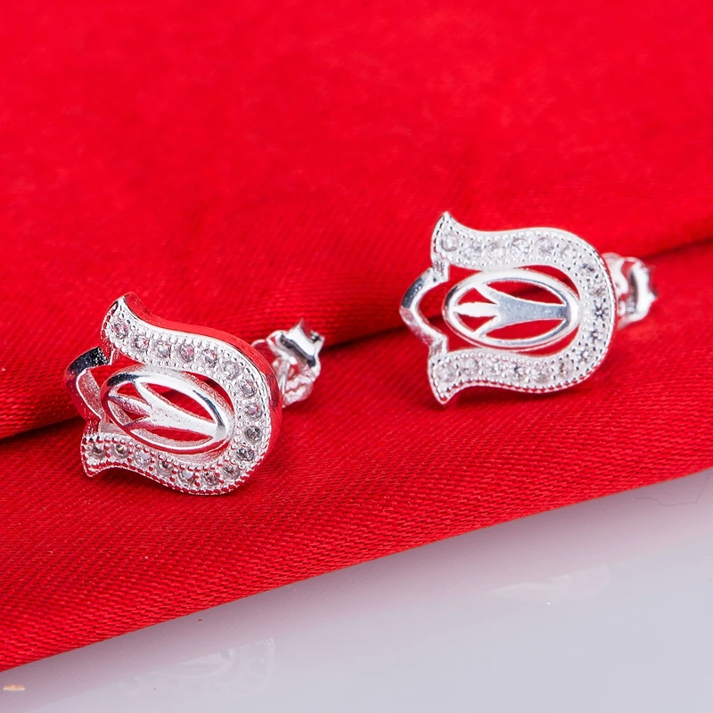 silver plated earrings fashion jewelry shining inlaid /chdakyka dylampsa LQ-E364 | Украшения и аксессуары