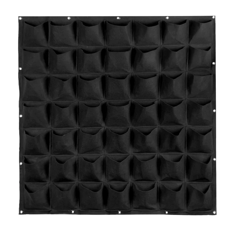 Black 49pockets Настенная сумка для посадки сада Вертикальная сеялка мульти карманное настенное крепление Жилая растущая сумка Войлок Крытый открытый горшок черный зеленый - Цвет: Black 49pockets