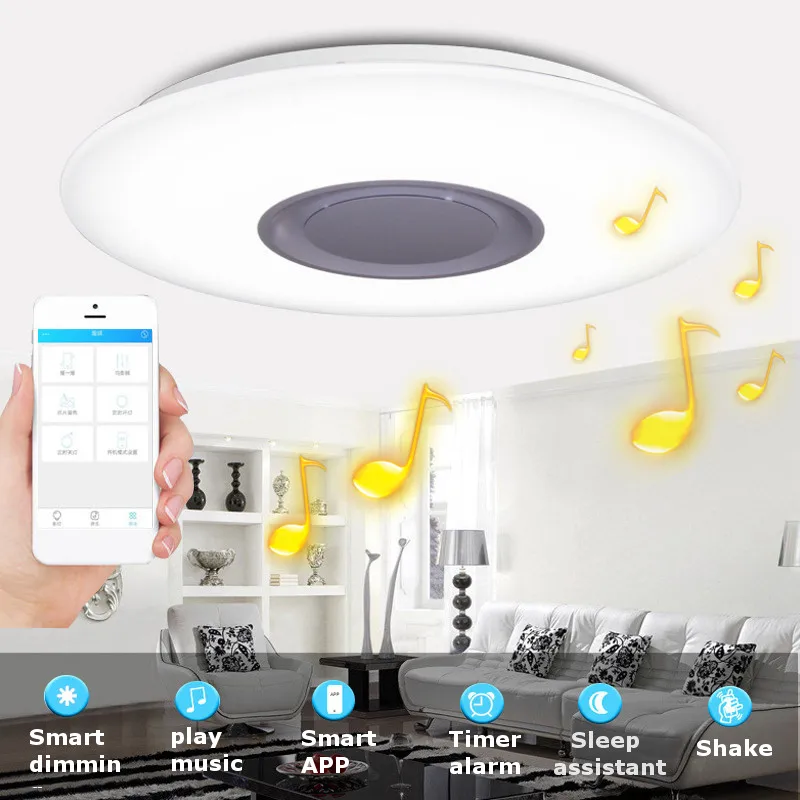 Потолочный светильник Smuxi с bluetooth динамиком умный светодиодный музыкальный